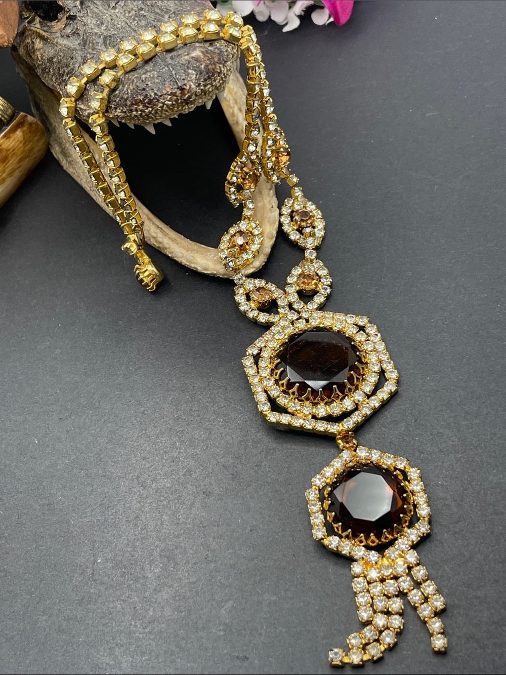 Rhinestone statement necklace 1960’s B1